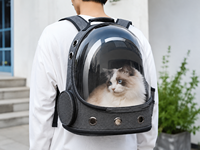 Tas Ransel Kucing Kapsul Luar Angkasa Transparan, Bernapas, Lipat, Selempang Ganda, Resleting, untuk Perjalanan Luar Ruangan, Bahan PC
