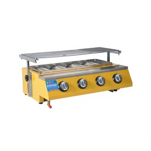 Parrilla de gas comercial de 4 quemadores para mostrador, parrilla de barbacoa de cerámica infrarroja LPG para restaurante al aire libre - Product Image 1