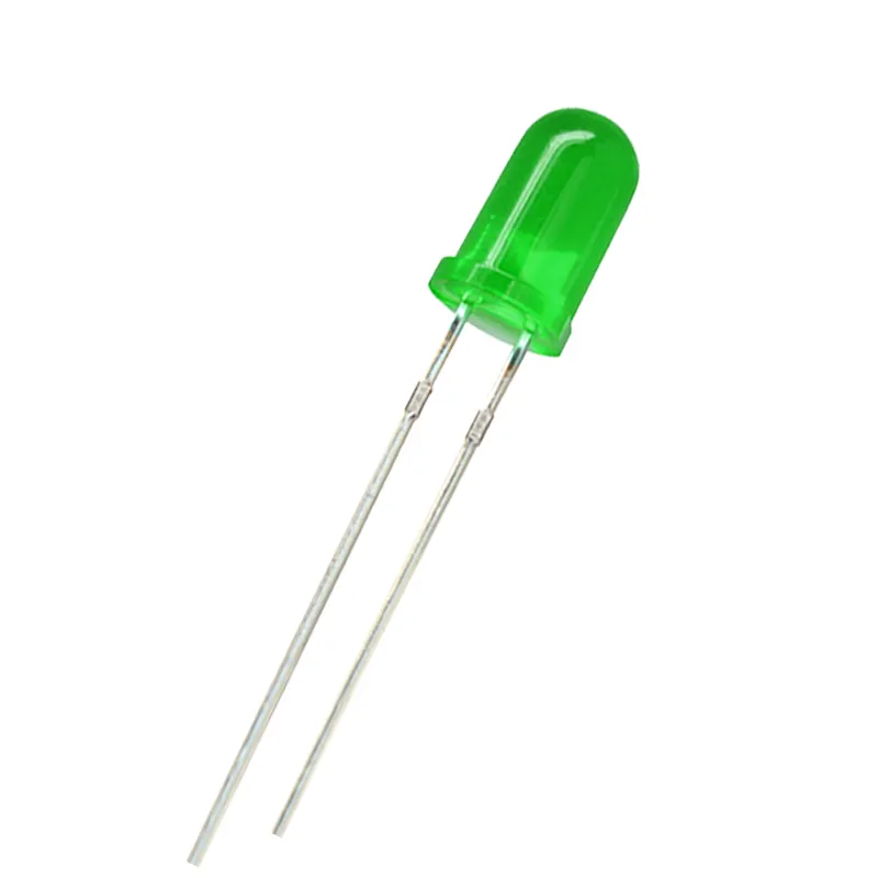 Fabricants spot led diode électroluminescente F5 tête ronde cheveux verts perle de 5mm lampe LED