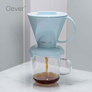 Cafetera de goteo portátil de plástico azul claro, resistente al calor, con forma trapezoidal, para catering al aire libre y viajes. - Product Image 5