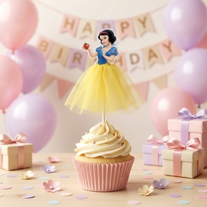Paquete <span class=keywords><strong>de</strong></span> 1 Pieza, Adornos para Pastel <span class=keywords><strong>de</strong></span> Princesa <span class=keywords><strong>Elsa</strong></span> y Anna, Color Rosa Claro y Azul Claro, Decoraciones para Cupcakes - Product Image 2