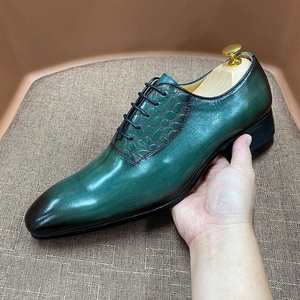 Chaussures Oxford en cuir véritable à lacets, motif écossais, décontractées et habillées, pour mariage, fête, bureau, chaussures de mode - Product Image 4