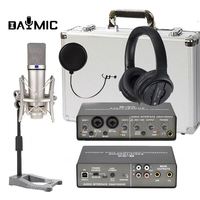 Kit d'enregistrement en studio professionnel d'usine avec interface multifonction 2 canaux, microphone pour casque, moniteur et haut-parleur pour pare-brise