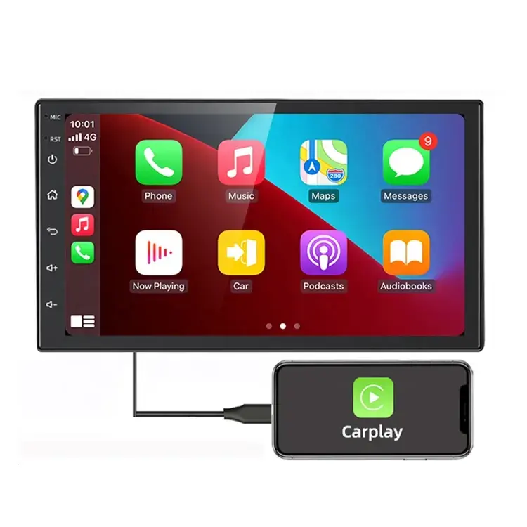 7 Zoll Universal 2.5D Touchscreen Android Auto verkabelt Carplay Multimedia 2 Din Auto Lcd Dashboard Auto Musik Auto Video