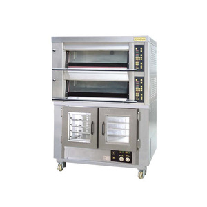 Four de boulangerie commercial SINMAG double couche 4 plateaux, avec chambre de levage électrique 10 plateaux, prise UE, équipement de boulangerie autonome pour la cuisson - Product Image 1