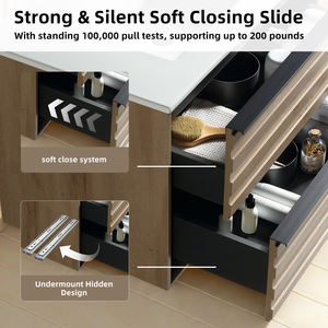 Meuble-lavabo de salle de bain moderne en MDF résistant à l'eau de 24 pouces avec lavabo et armoire (bois clair) |   Prêt à être expédié aux États-Unis |   Offre du <span class=keywords><strong>Black</strong></span> <span class=keywords><strong>Friday</strong></span> - Product Image 4