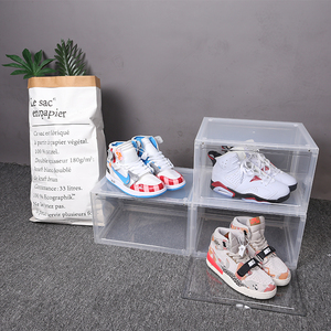 plastic custom logo shoe box organizer magnetic function folder folding storage box