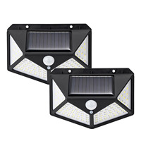 Lumière de sécurité solaire extérieure étanche IP65, 100 LED, 3 modes, détecteur de mouvement PIR, petite taille, pour jardin, patio, terrasse