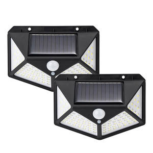 Lampe murale solaire extérieure étanche IP65 à 100 LED avec 3 modes et détecteur de mouvement PIR pour jardin, patio, terrasse, garage - Product Image 1