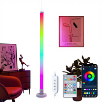 Lampe sur pied d'angle moderne GOLDMORE à faire soi-même, télécommande RGB 59 (150 CM), LED intelligente, plastique, synchronisation musicale, 16 millions de couleurs, jardin