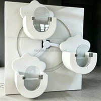 Manège Mini-Grande Roue Thème Nuage pour Aire de Jeux Intérieure, Équipement de Jeu Doux pour Enfants, Rotation Automatique, Carrousel 3 Places