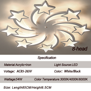 Lámpara de Techo LED Acrílica Moderna con Forma de Estrella, Lámpara de Arte Decorativa para Dormitorio, Estudio, Comedor, Habitación Infantil, Araña - Product Image 5
