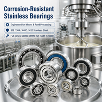 Bantalan Bola Baja Tahan Karat untuk Blender Pengolah Makanan Gudang Lembab S608 S6205 440C 316 Inox Bearing Anti Karat