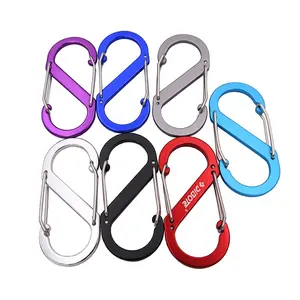 China hardware factory wholesale 8.8 cm aluminum biner clip wire gate s carabiner hook