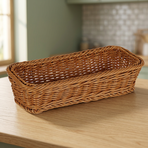 Rattan Rectangle Storage Basket for <b>Bread</b> and Kitchen Organization Rustic Style - Product Image 4