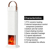 Nouveau modèle de chauffage vertical intelligent à air chaud simulé 3D avec flamme, souffleur d'air chaud en céramique PTC