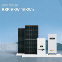 Système solaire 6 kW 16 kWh pour maison et usine, onduleur hybride connecté au réseau et hors réseau avec batterie