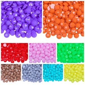 Juli Vente en gros de strass en résine <span class=keywords><strong>opaque</strong></span>, effet gelée, solides, 3mm 4mm 5mm, non thermocollants, à dos plat, pierres de cristal pour artisanat de gobelets DIY - Product Image 1