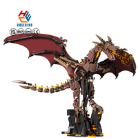 MJ 13102 Dragon de feu mécanique créatif, blocs de construction en plastique éducatifs, modèle de blocs de construction, ensemble de jouets, cadeau pour enfants