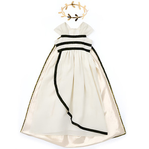 Elegante Conjunto de Vestidos Griegos para Madre e <span class=keywords><strong>Hija</strong></span>, Color Marfil con Ribete Negro, Vestidos de Princesa, Trajes Familiares a Juego para Bodas, Vestido de Dama de Honor - Product Image 5