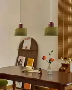 Luminaire coloré pour chambre à coucher, salle à manger, luminaire décoratif pour la maison, restaurant, petit lustre vintage en verre teinté - Product Image 2