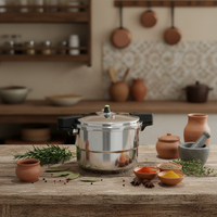 Casserole à pression de grande taille pour la cuisine, utilisation domestique, compatible avec les cuisinières à induction, en aluminium