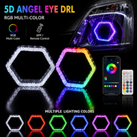 Phares de voiture 5D Angel Eye DRL RGB LED à commande par application, multicolores, 2,5 et 3,0 pouces, pour mise à niveau des phares – Vente chaude