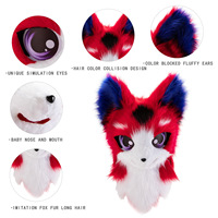 Masque de tête en fourrure synthétique fait main, adorable costume de chat ou de renard, couleur personnalisée pour adultes, unisexe, Halloween, cosplay, jeu SM