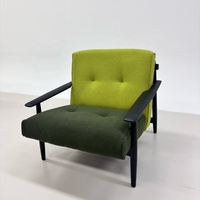 Fauteuil d'appoint moderne - Fauteuil nordique en tissu bouclé bicolore et dossier capitonné pour salon et hôtel design