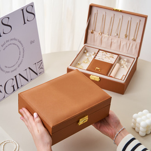 Manufacturer Custom Large Capacity PU Leather Jewelry <b>Storage</b> <b>Box</b> Necklaces Rings Earrings Bracelets Organizer <b>Box</b> for Travel - Product Image 1