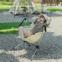 Chaise pliante à bascule/extérieure pour le camping, les loisirs, la pause déjeuner, portable, pour adultes, avec dossier pour la pêche