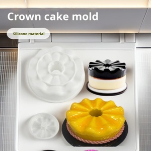 TangChu Crown-shaped <b>Silicone</b> Mousse Cake Mold French Dessert DIY Round Wreath <b>Baking</b> Tray Oven Safe - Product Image 3