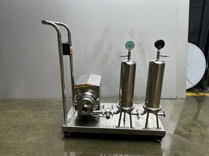 Sanitary Stainless Steel <b>Wine</b> Beer Beverage Single Stage and Two Stage Microporous Filter System with Centrifugal <b>Pump</b> and Cart - Product Image 3