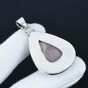 Prix de gros pour les femmes Pendentif en argent sterling 925 de conception vintage fait à la main Rose Quartz Gemstone Lunette Réglage Style classique - Product Image 4