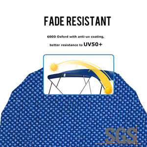 STARRYHEART 4 Bow Stainless Steel <b>Waterproof</b> Boat <b>Canopy</b> Bimini Top for Boat - Product Image 2