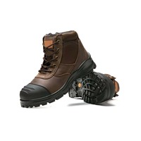 Bottes de sécurité en cuir avec embout et semelle intermédiaire en acier RTS, chaussures de travail en cuir de vachette Crazy-horse, chaussures de travail pour l'exploitation minière, l'usine, la construction