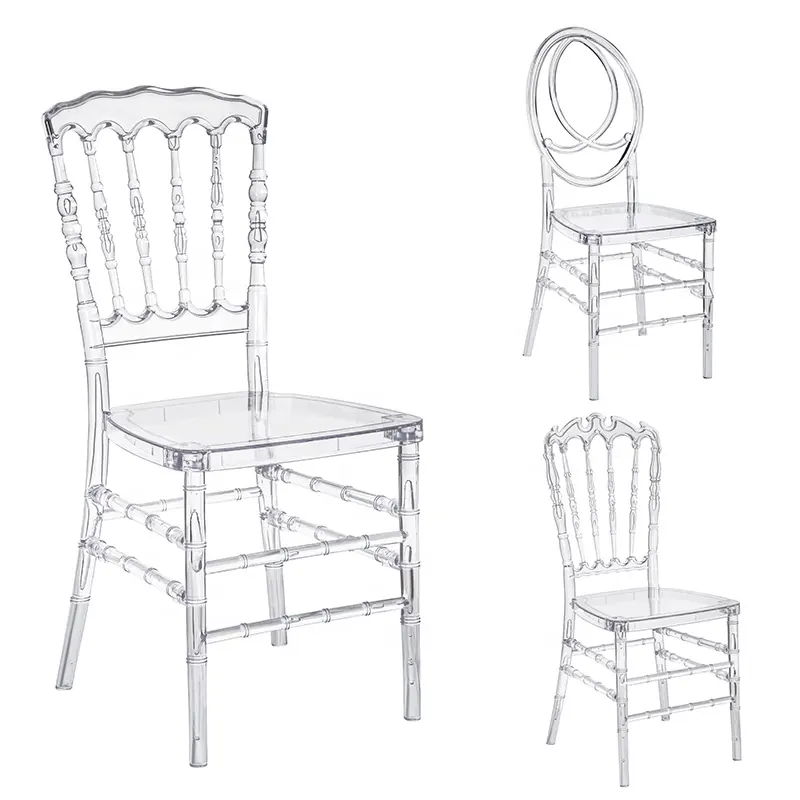 Rovan Furniture wholesale wedding transparent chair and event acrylic crystal ice stacking clear resin chiavari chair