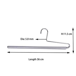 KINDOME Penjualan Laris Gantungan Celana Logam Lapisan PVC dengan Celana Bar Ekstra Lebar