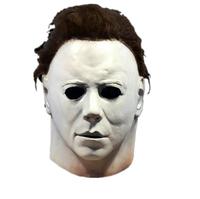 Masques Michael Myers de Fête Réalistes Masque Facial Intégral avec Perruque Costume d'Halloween Horreur Cosplay Accessoires en Latex