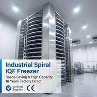 Congélateur spiral industriel le plus vendu pour la viande de volaille et de poulet, avec contrôle PLC, pour une ligne de production haute efficacité