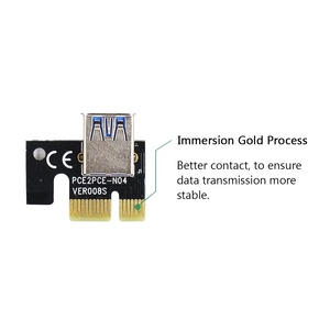 สีดำ PCIE PCI ไรเซอร์บัตร <span class=keywords><strong>VER</strong></span> 009วินาทีบวก6ขาที่มีไฟ LED USB 3.0 1X ถึง16X C-002 - Product Image 5