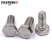 SS316L sekrup baja tahan karat A4-80 M6 M8 M10 M12 M14 M16 baut heksagon pas dan mur DIN933