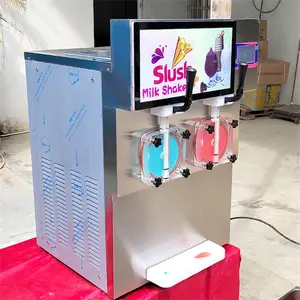 Commerciële Nieuwe Dubbele Tank Groothandel Slush Molding Drink Bevroren Yoghurt 2 Tank Slushee Maker Prijs Thailand Slush Machine