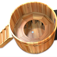 Amateur de cèdre Autoportant Pas Cher Petite Baignoire Ronde en Bois Baril Douche Smart Hot Tub Baignoire en Bois de Cèdre à Vendre