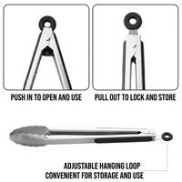 Ensemble professionnel de 2 pinces de cuisine en acier inoxydable avec verrouillage, accessoires pour barbecue et grillades, outils métalliques pour barbecue et grill
