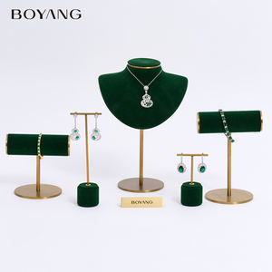 Maßgefertigter Schmuckvitrinen-Display Luxuriöse Schmuckständer-Requisiten aus Samt und Metall - Product Image 2