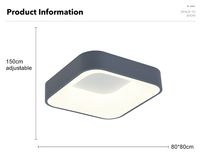 TUOMING control remoto inteligente montado en superficie cuadrado redondo diseño moderno lámpara de techo led para dormitorio casa