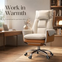 Chaise de bureau AOR en cuir simple, pour la maison, la chambre, le bureau, le café internet, design ergonomique, base pivotante, inclinaison réglable, vente en gros d'usine