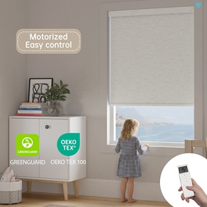 Persianas enrollables motorizadas con control por aplicación WiFi de Google, persianas tipo cebra para ventanas, cortinas inteligentes para hoteles, persianas enrollables opacas - Product Image 1