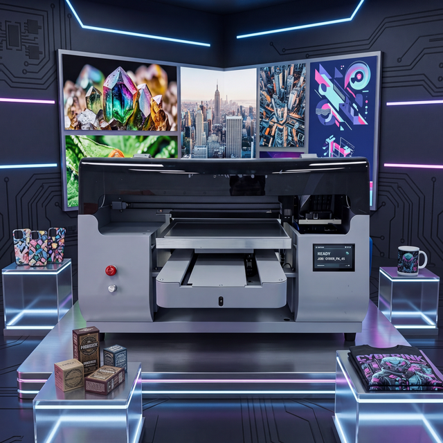A3 UV  DTF Inkjet Flatbed Printer for Printing Tubes/Card/Bottles/Pens  Automatic CCD Recognition Visual AI Camera Scan Position